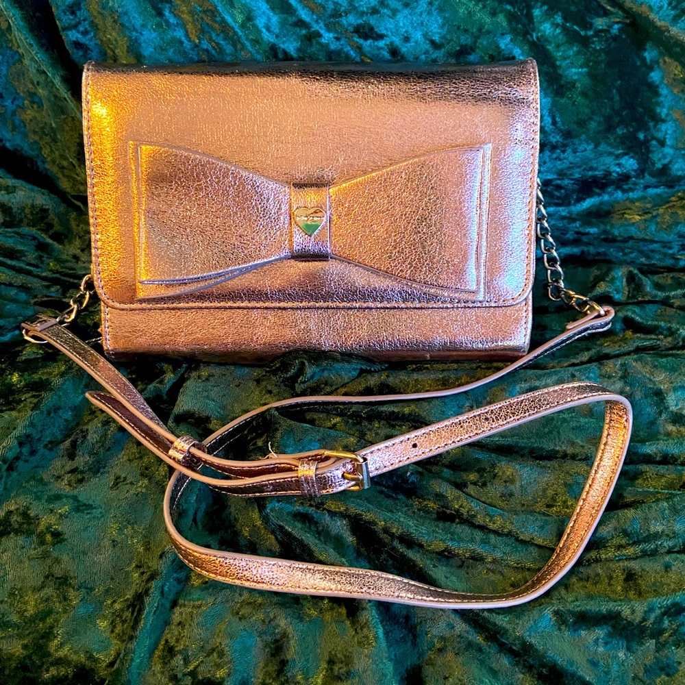 Betsey Johnson Rose Gold/Chrome purse!  Perfect condition!